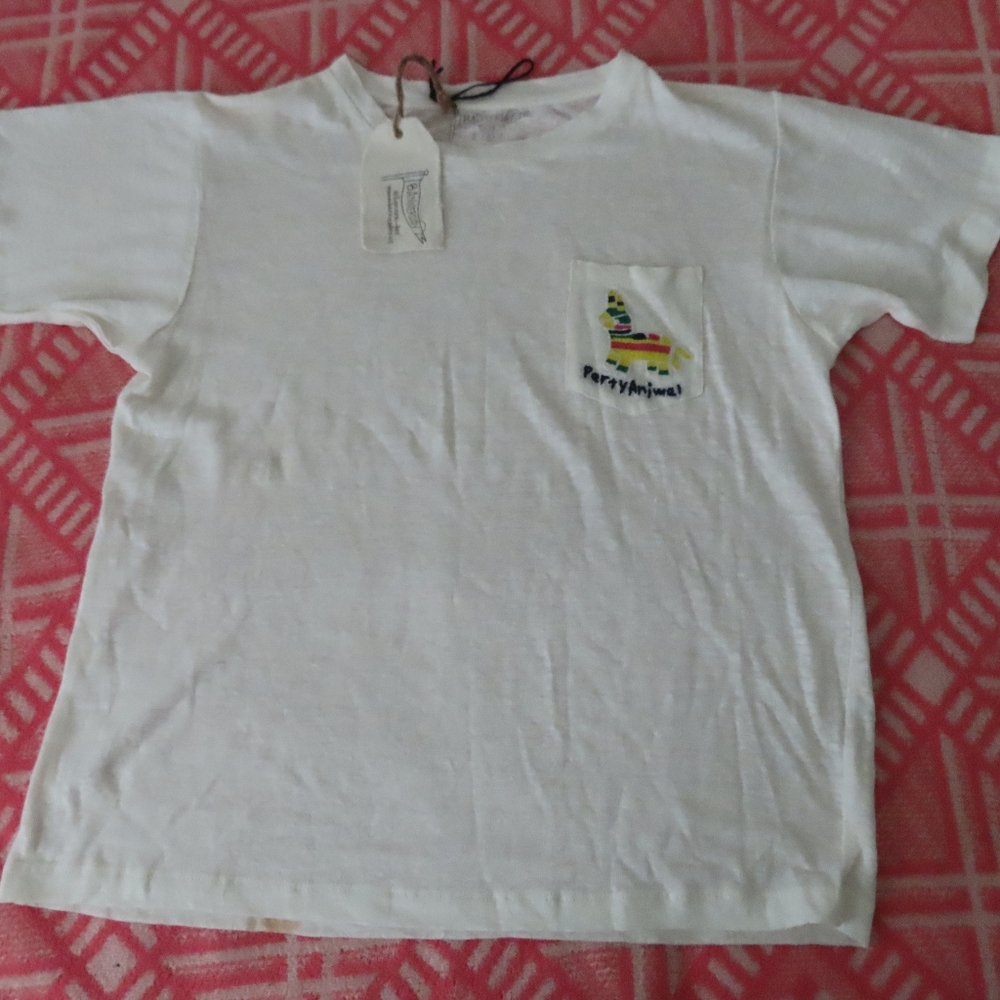 Banner Day “party animal" Linen T-Shirt Natural, NWT Women's sz 3